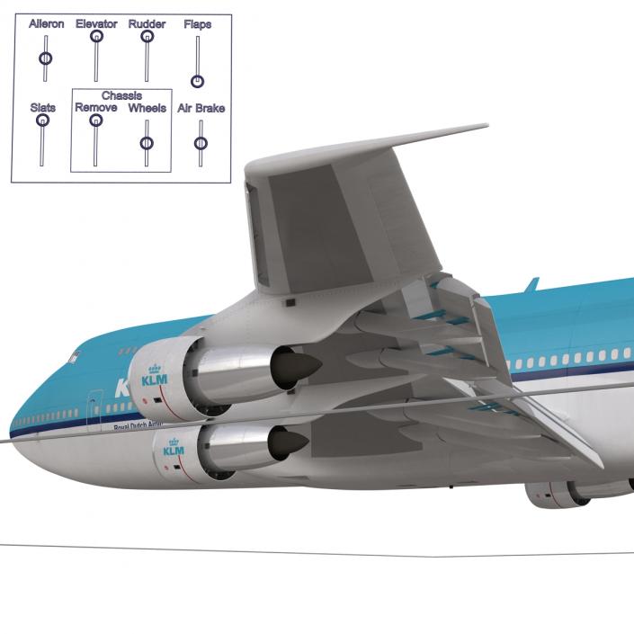 3D model Boeing 747-300 KLM Rigged