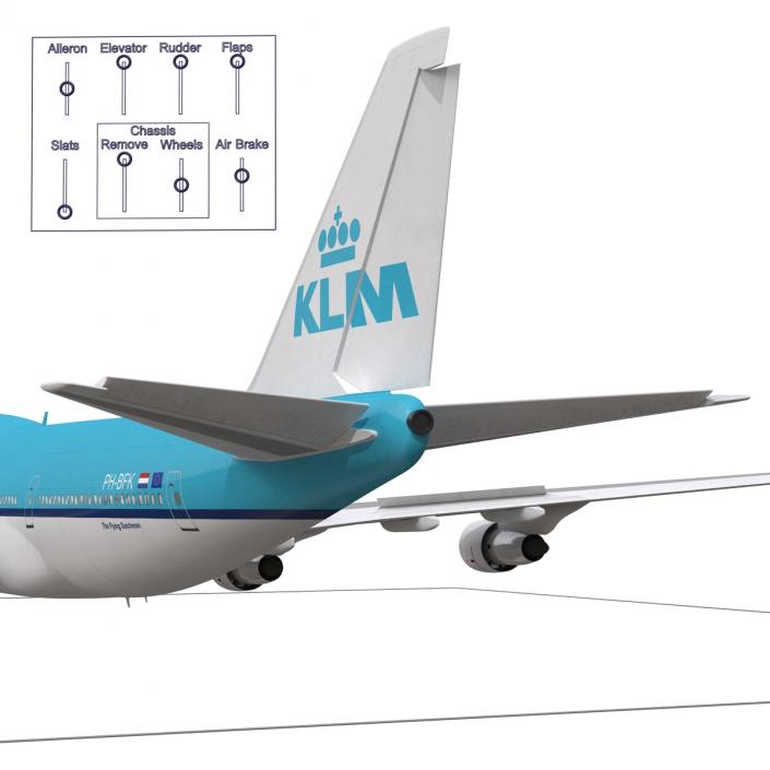 3D model Boeing 747-300 KLM Rigged