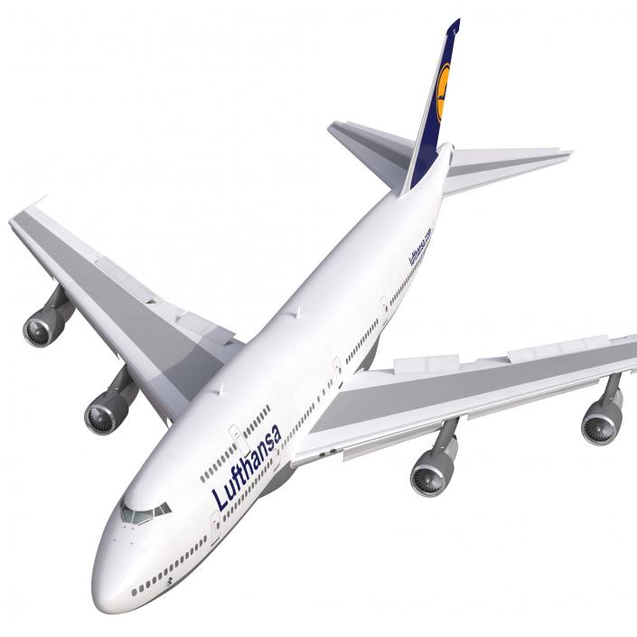 3D Boeing 747-300 Lufthansa Rigged