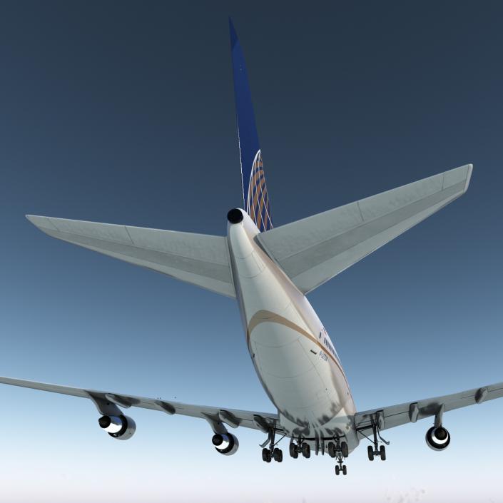 3D Boeing 747-300 United Rigged model