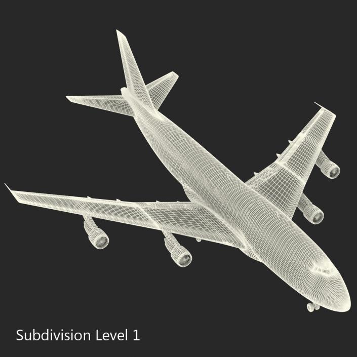 3D Boeing 747-300 United Rigged model