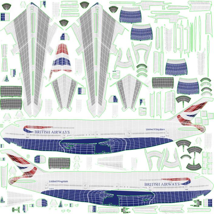 Boeing 747-8I British Airways 3D model