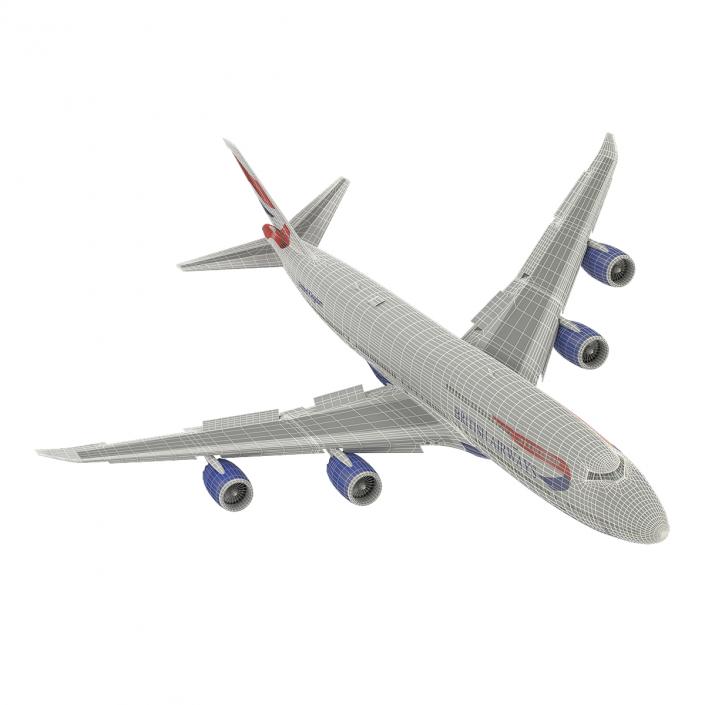 3D Boeing 747-8I British Airways Rigged