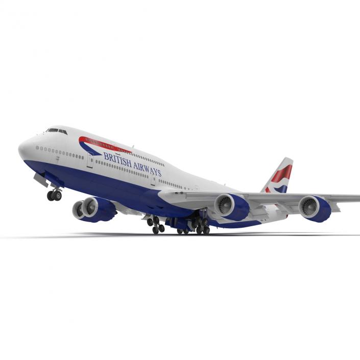 3D Boeing 747-8I British Airways Rigged