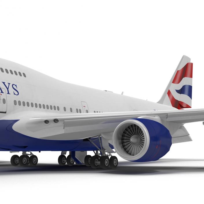 3D Boeing 747-8I British Airways Rigged