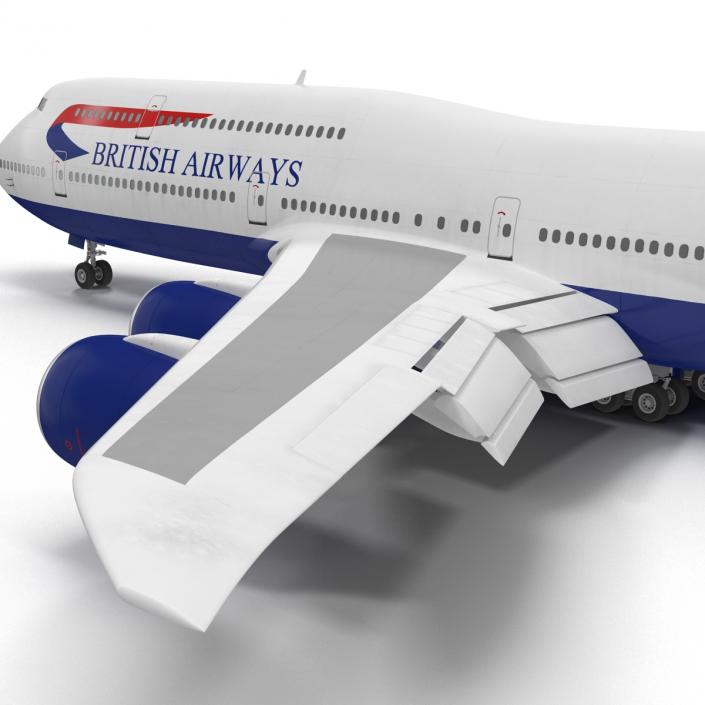 3D Boeing 747-8I British Airways Rigged