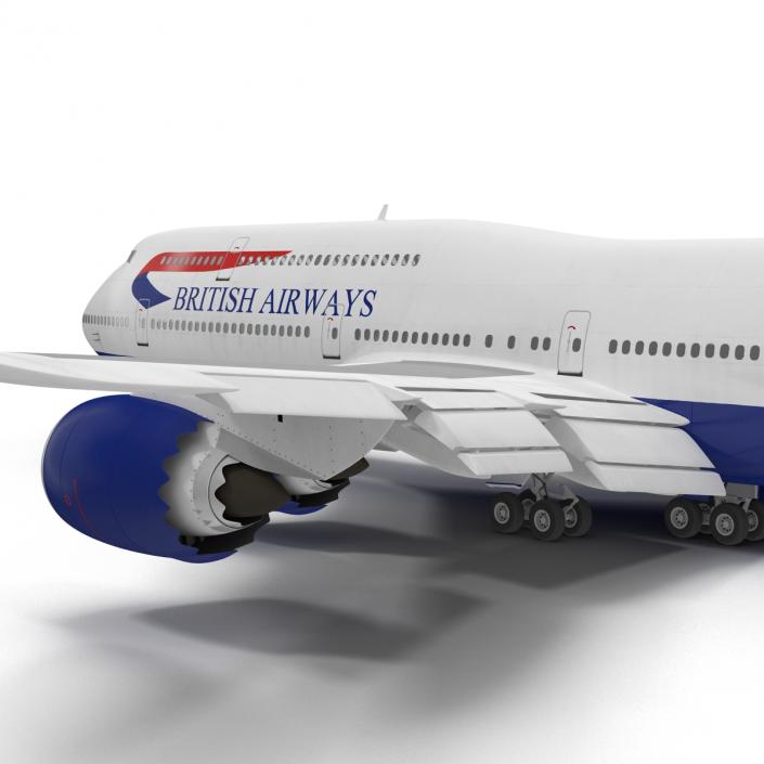 3D Boeing 747-8I British Airways Rigged