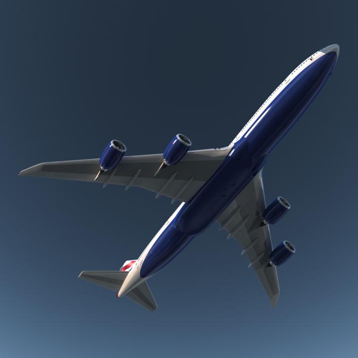 3D Boeing 747-8I British Airways Rigged