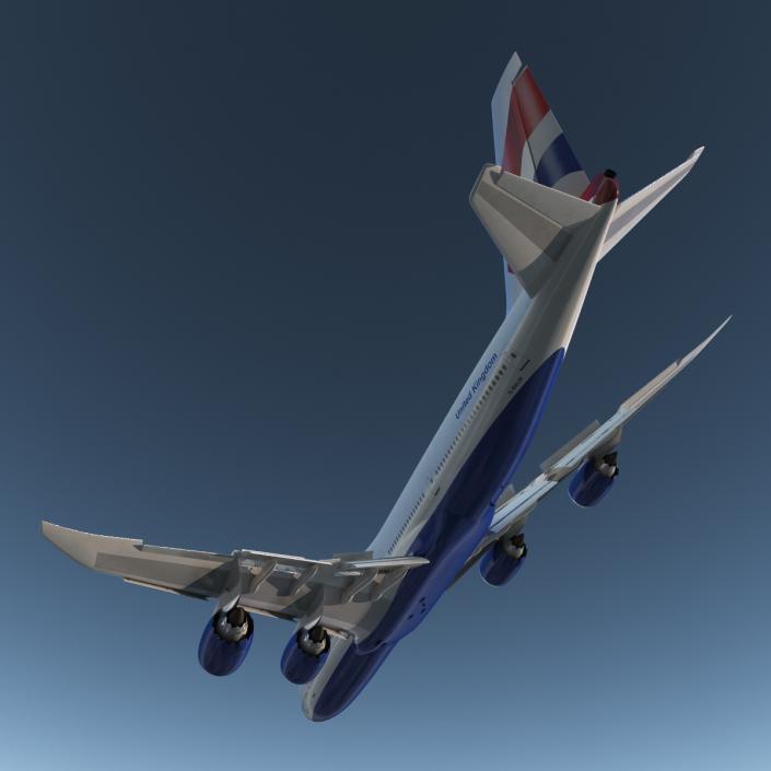 3D Boeing 747-8I British Airways Rigged