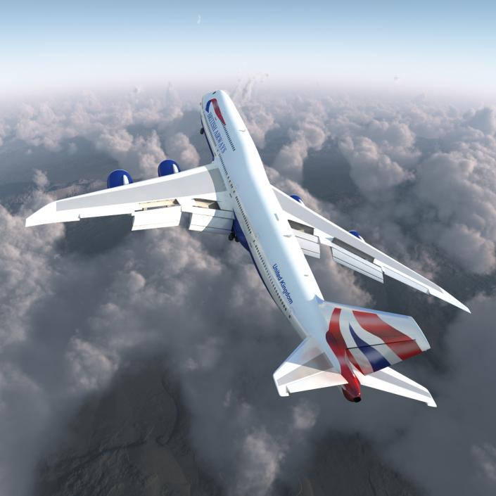 3D Boeing 747-8I British Airways Rigged