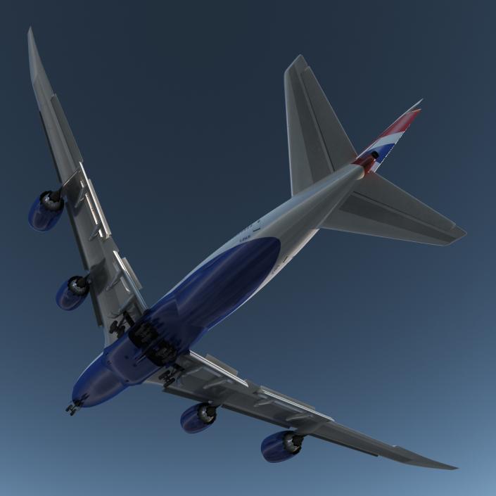 3D Boeing 747-8I British Airways Rigged