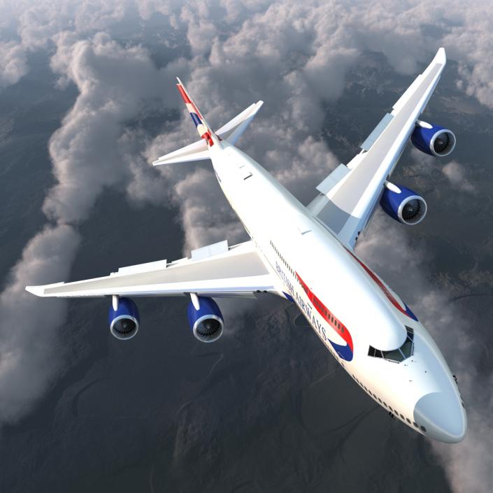 3D Boeing 747-8I British Airways Rigged