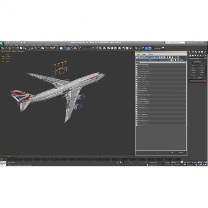 3D Boeing 747-8I British Airways Rigged