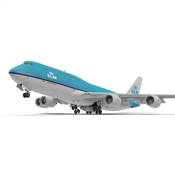 Boeing 747-8I KLM Rigged 3D model