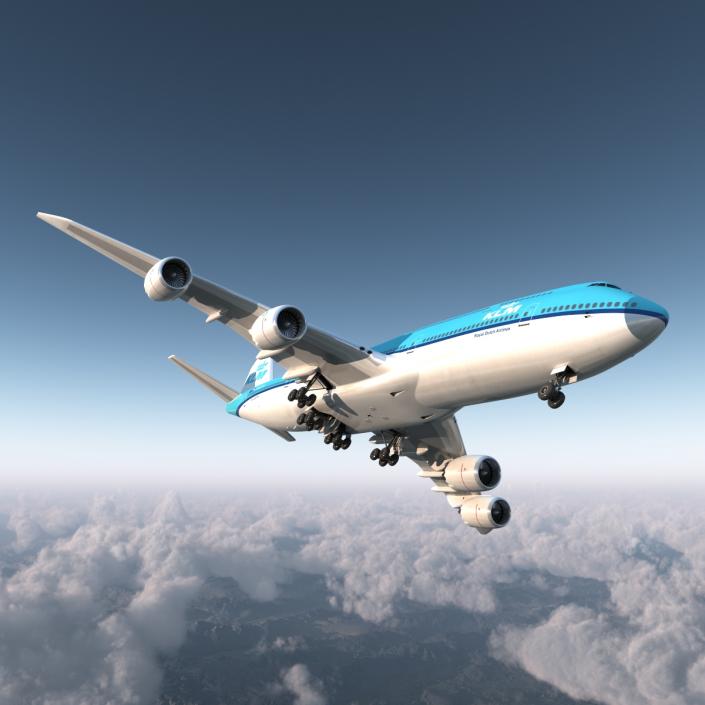 Boeing 747-8I KLM Rigged 3D model