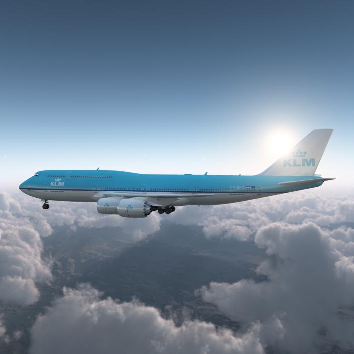 Boeing 747-8I KLM Rigged 3D model