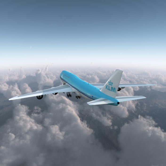 Boeing 747-8I KLM Rigged 3D model