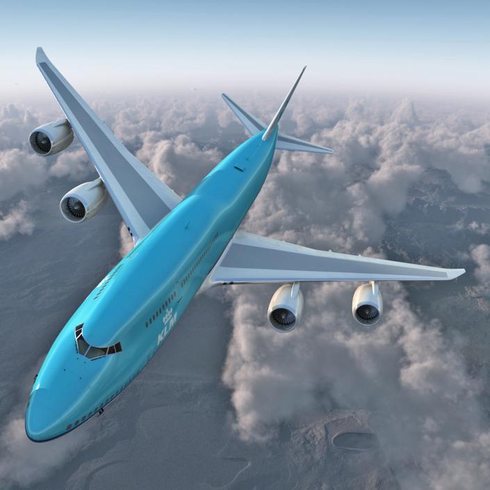 Boeing 747-8I KLM Rigged 3D model