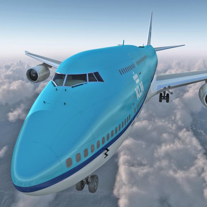 Boeing 747-8I KLM Rigged 3D model