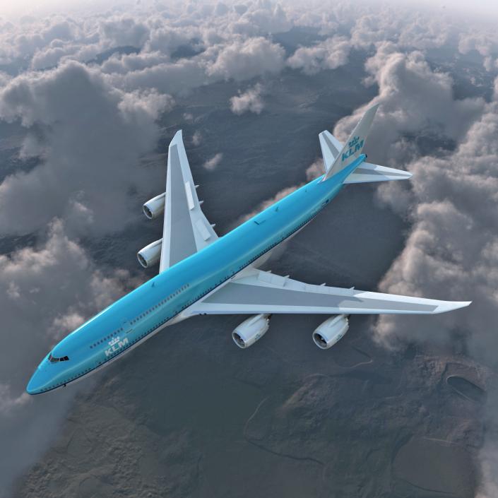 Boeing 747-8I KLM Rigged 3D model