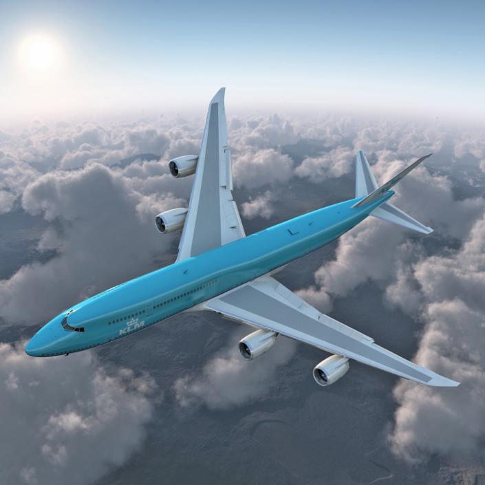 Boeing 747-8I KLM Rigged 3D model