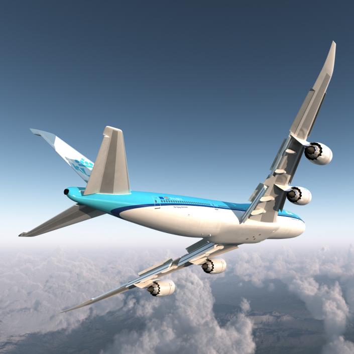 Boeing 747-8I KLM Rigged 3D model