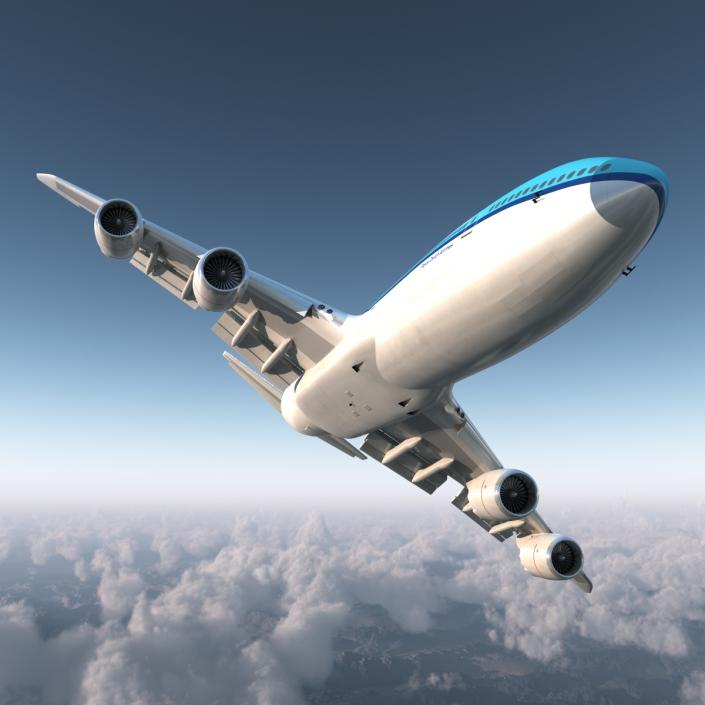 Boeing 747-8I KLM Rigged 3D model