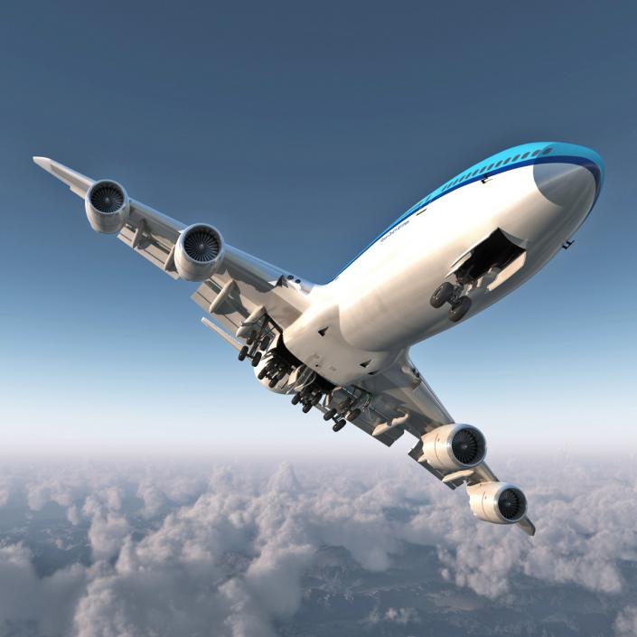 Boeing 747-8I KLM Rigged 3D model