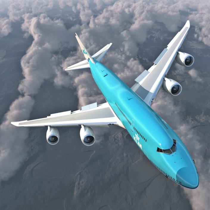 Boeing 747-8I KLM Rigged 3D model