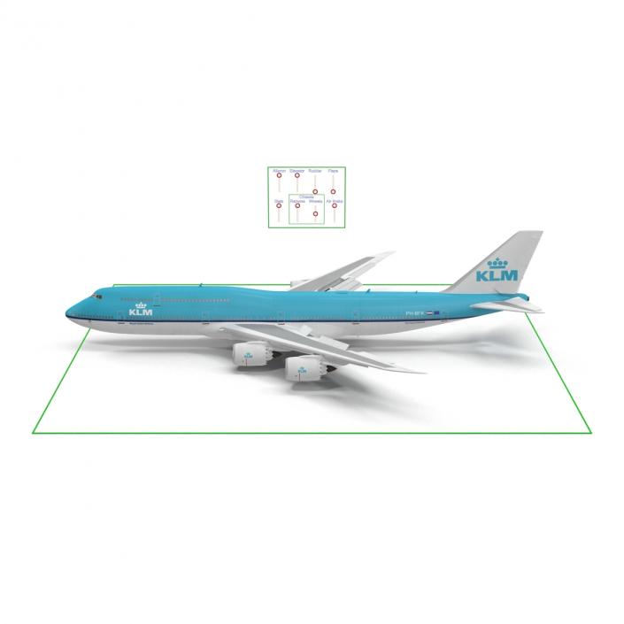 Boeing 747-8I KLM Rigged 3D model