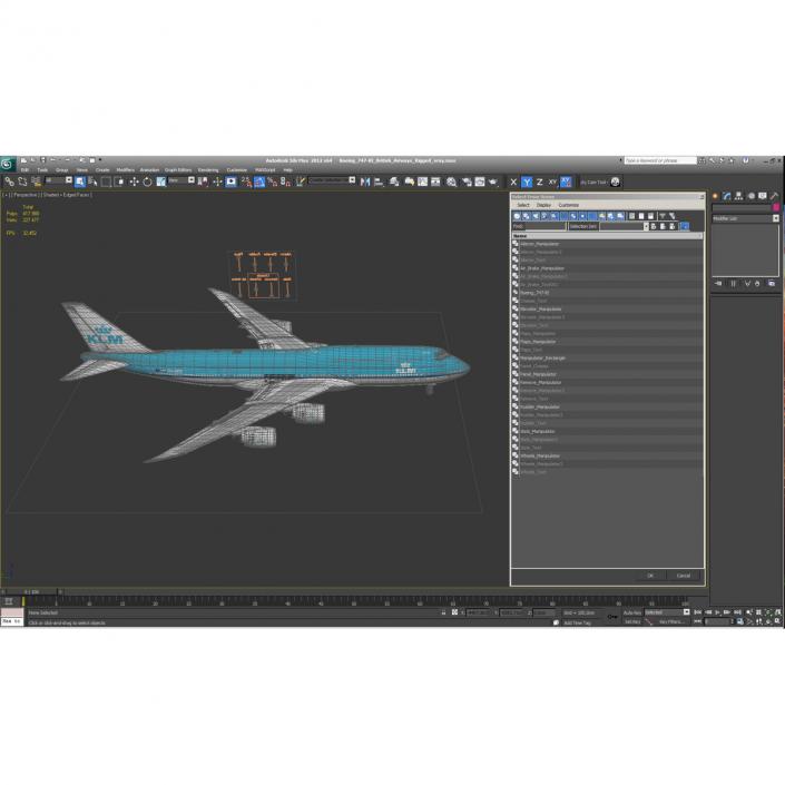 Boeing 747-8I KLM Rigged 3D model