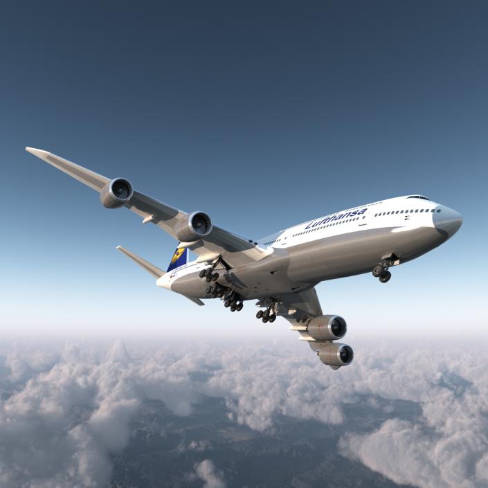 3D Boeing 747-8I Lufthansa model