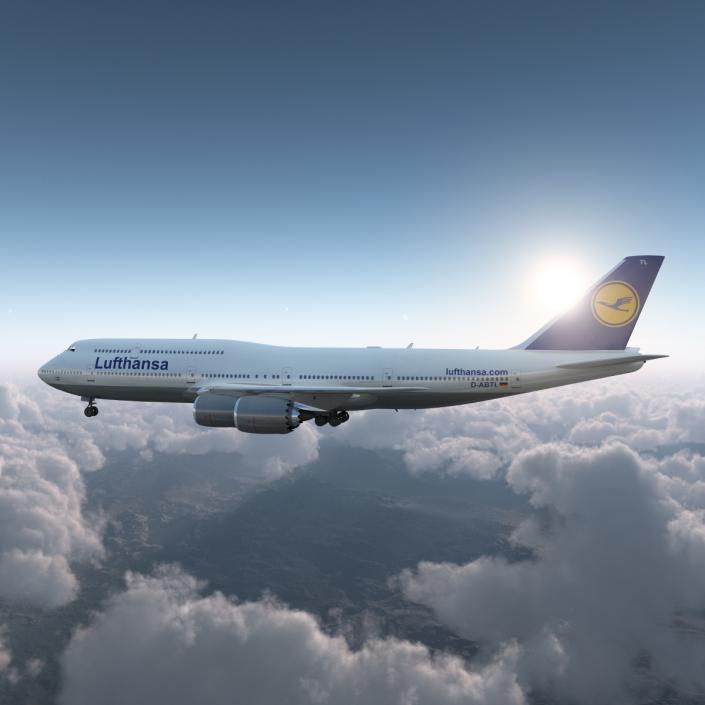 3D Boeing 747-8I Lufthansa model