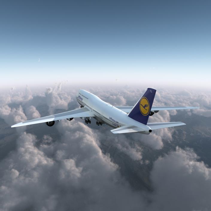 3D Boeing 747-8I Lufthansa model