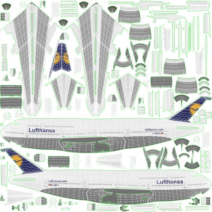 3D Boeing 747-8I Lufthansa model