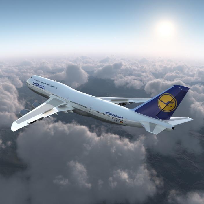 3D model Boeing 747-8I Lufthansa Rigged