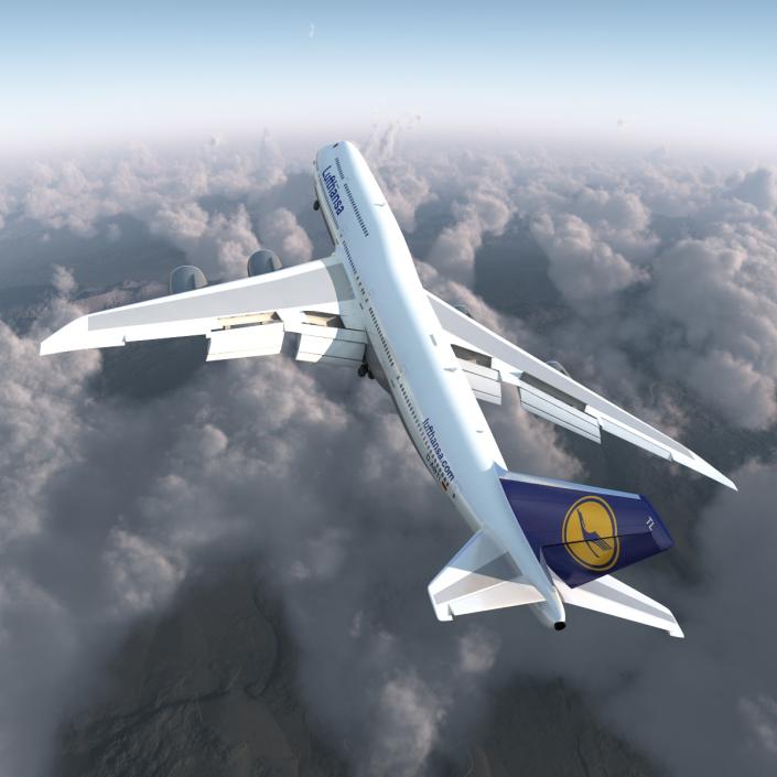 3D model Boeing 747-8I Lufthansa Rigged