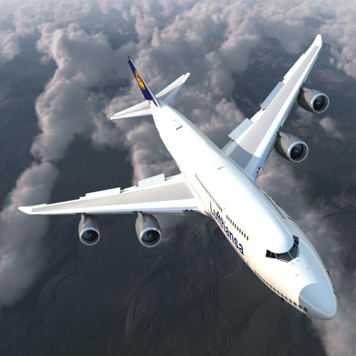 3D model Boeing 747-8I Lufthansa Rigged