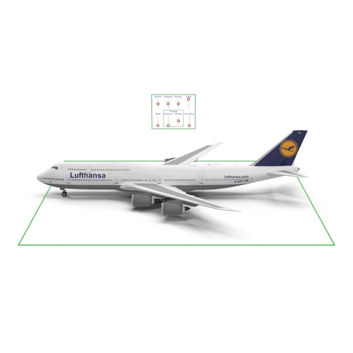 3D model Boeing 747-8I Lufthansa Rigged