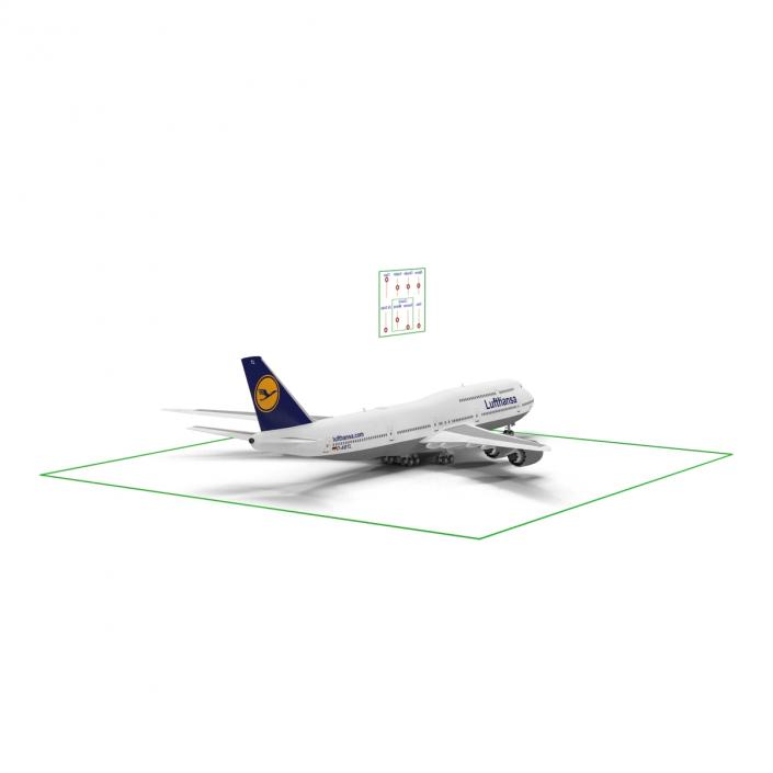 3D model Boeing 747-8I Lufthansa Rigged