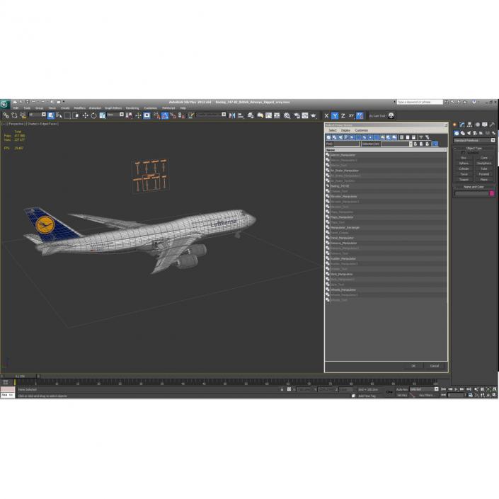 3D model Boeing 747-8I Lufthansa Rigged