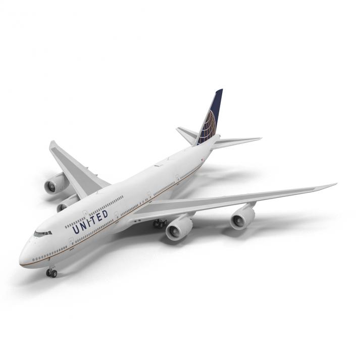 Boeing 747-8I United Rigged 3D