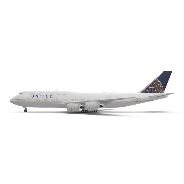 Boeing 747-8I United Rigged 3D