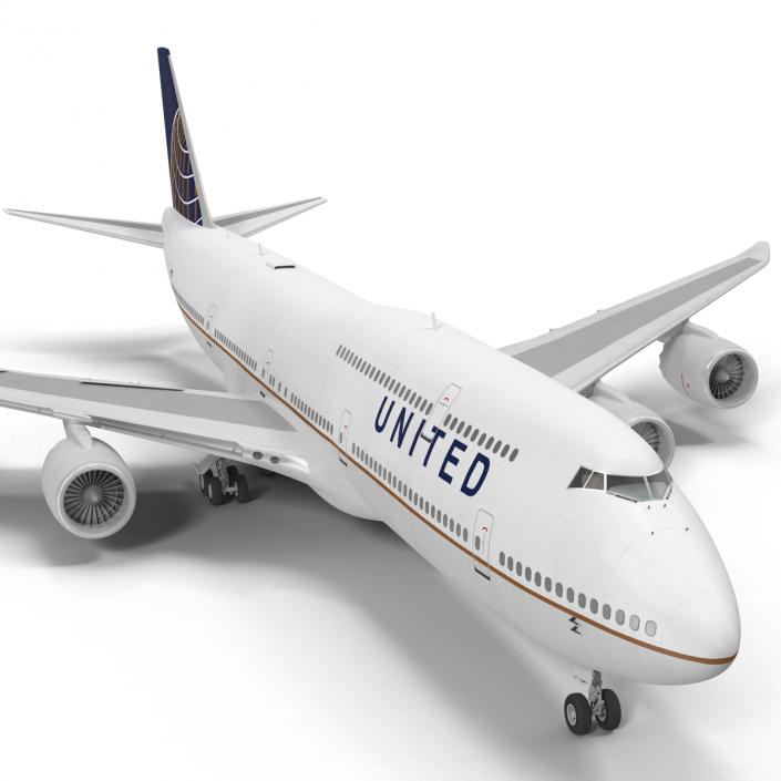 Boeing 747-8I United Rigged 3D