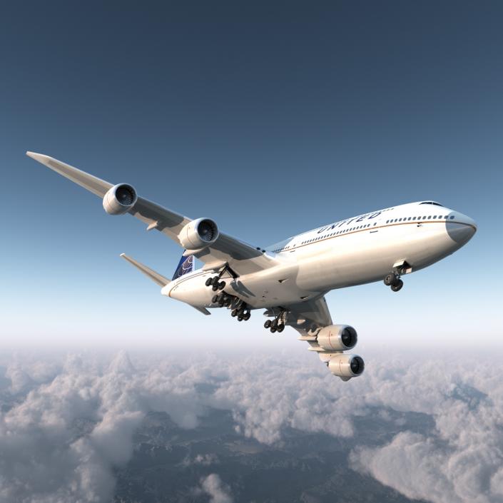 Boeing 747-8I United Rigged 3D