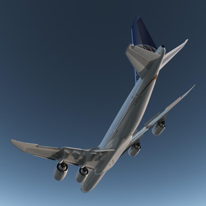 Boeing 747-8I United Rigged 3D