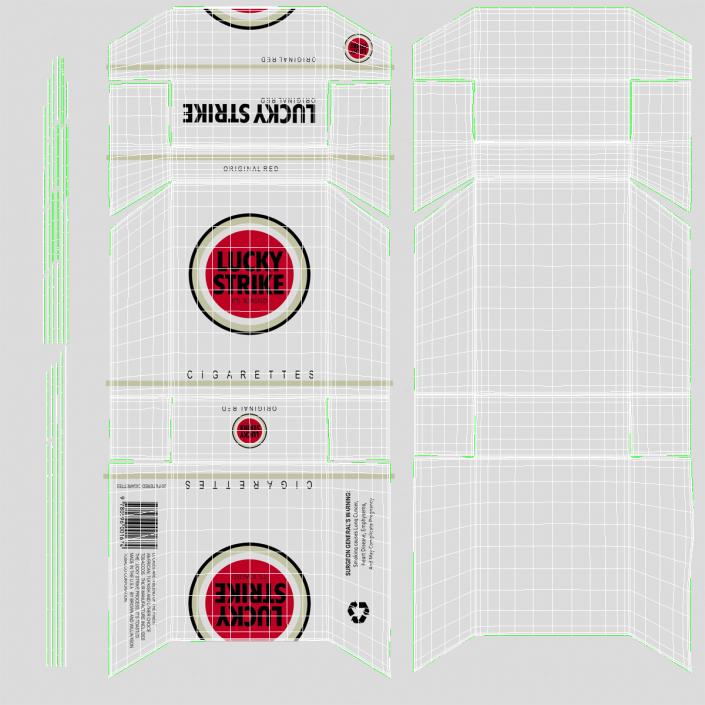 3D model Closed Cigarettes Lucky Strike