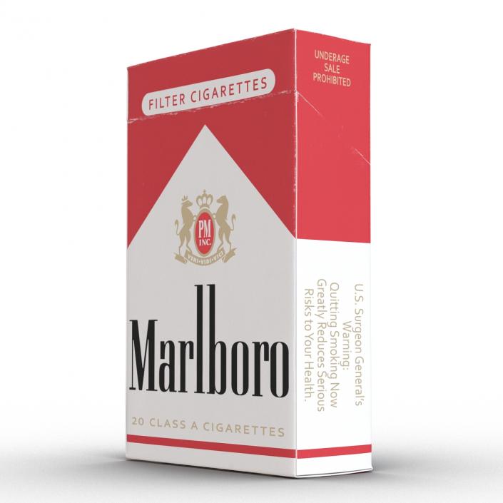 3D Closed Cigarettes Pack Marlboro