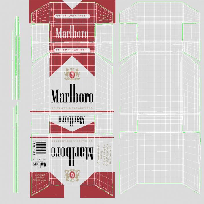 3D Closed Cigarettes Pack Marlboro