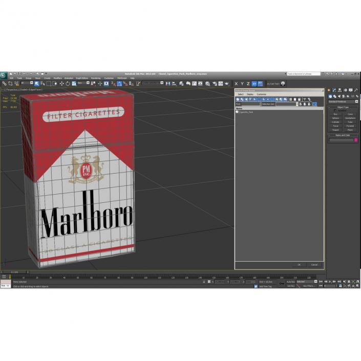 3D Closed Cigarettes Pack Marlboro